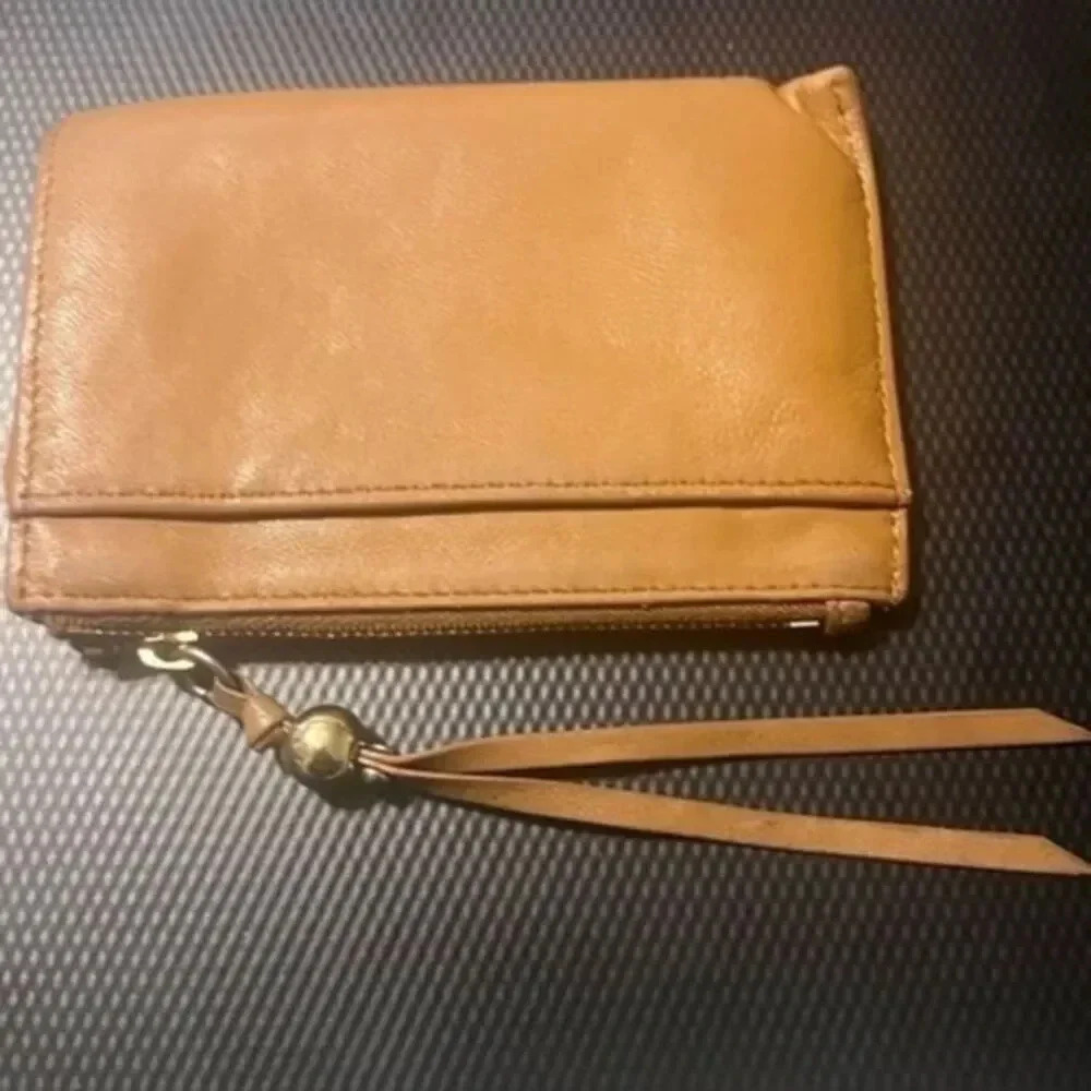 Diane Von Furstenberg Tan Genuine Soft Leather and Real Fur Wallet